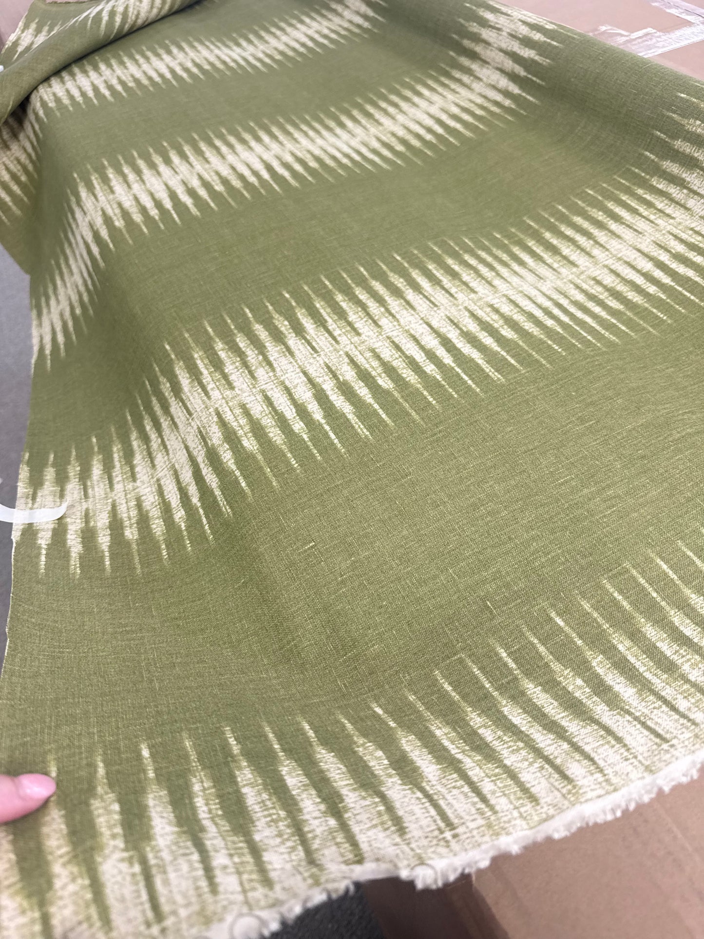 Peter Dunham, ikat, olive, 2-1/8
