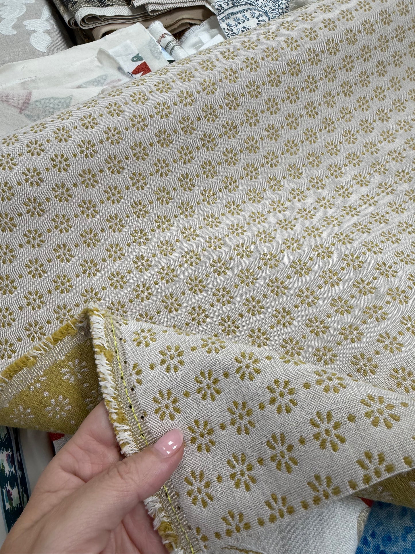 Floris Maize, Chartreuse, Indoor Outdoor, 2.6 Yards All
