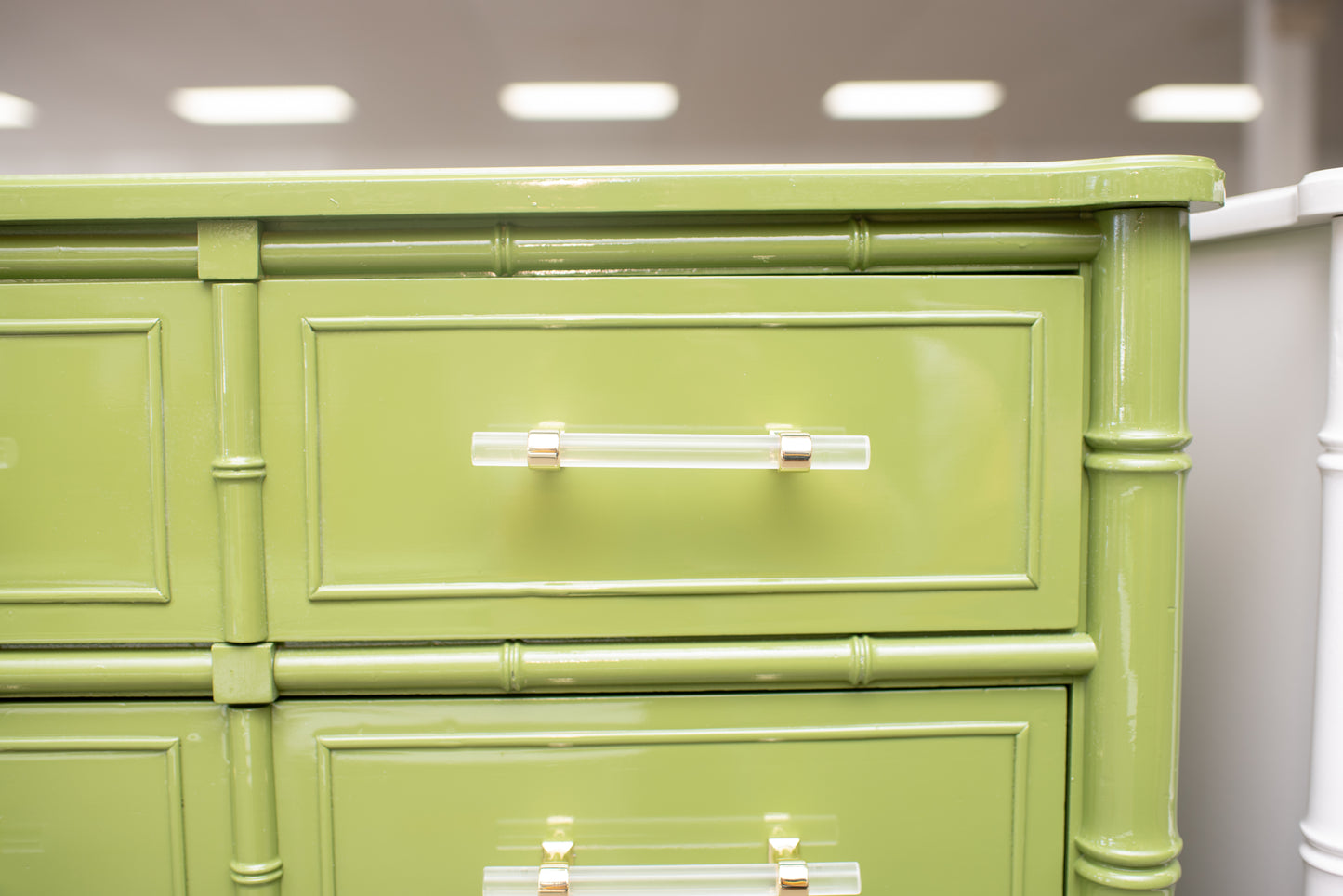 Faux bamboo chest lacquered any color