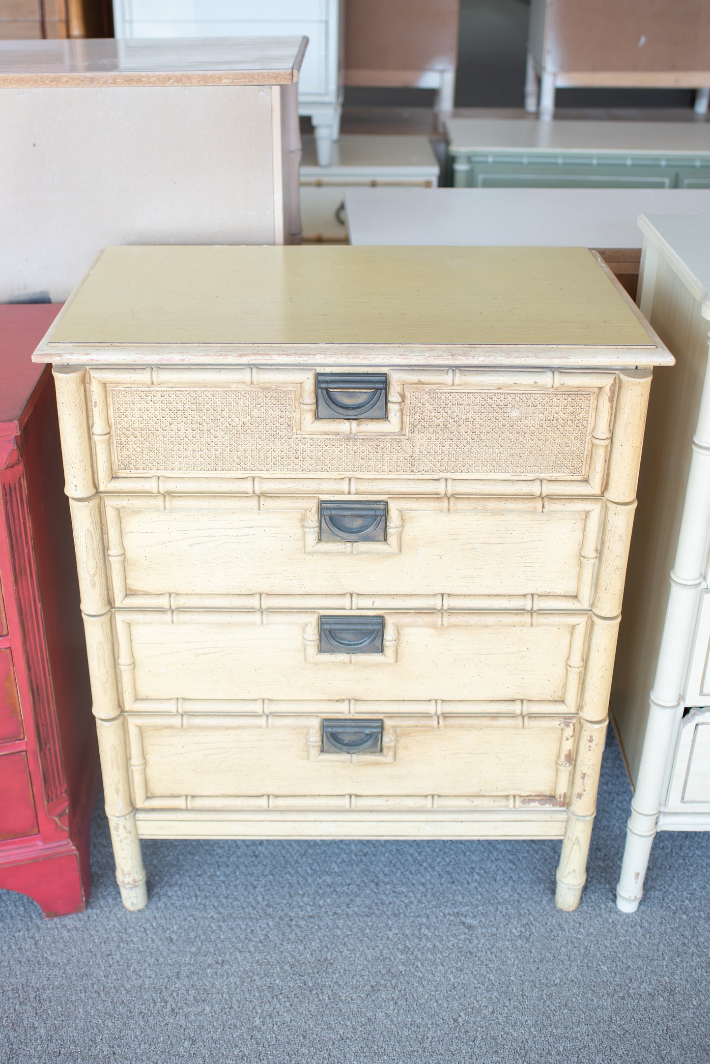 Faux Bamboo Cane Tallboy lacquered any color