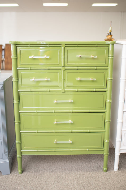 Faux bamboo chest lacquered any color