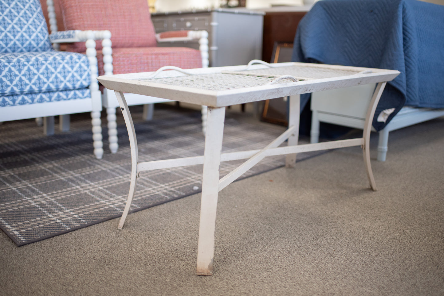 Cane metal indoor/outdoor Coffee Table