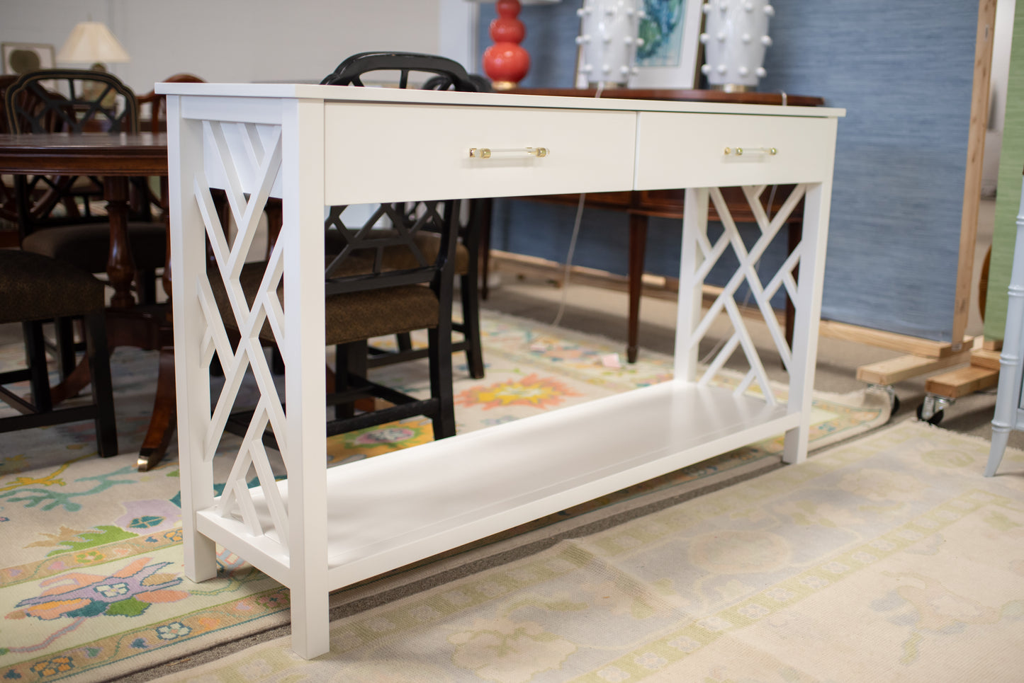Chippendale sideboard painted white