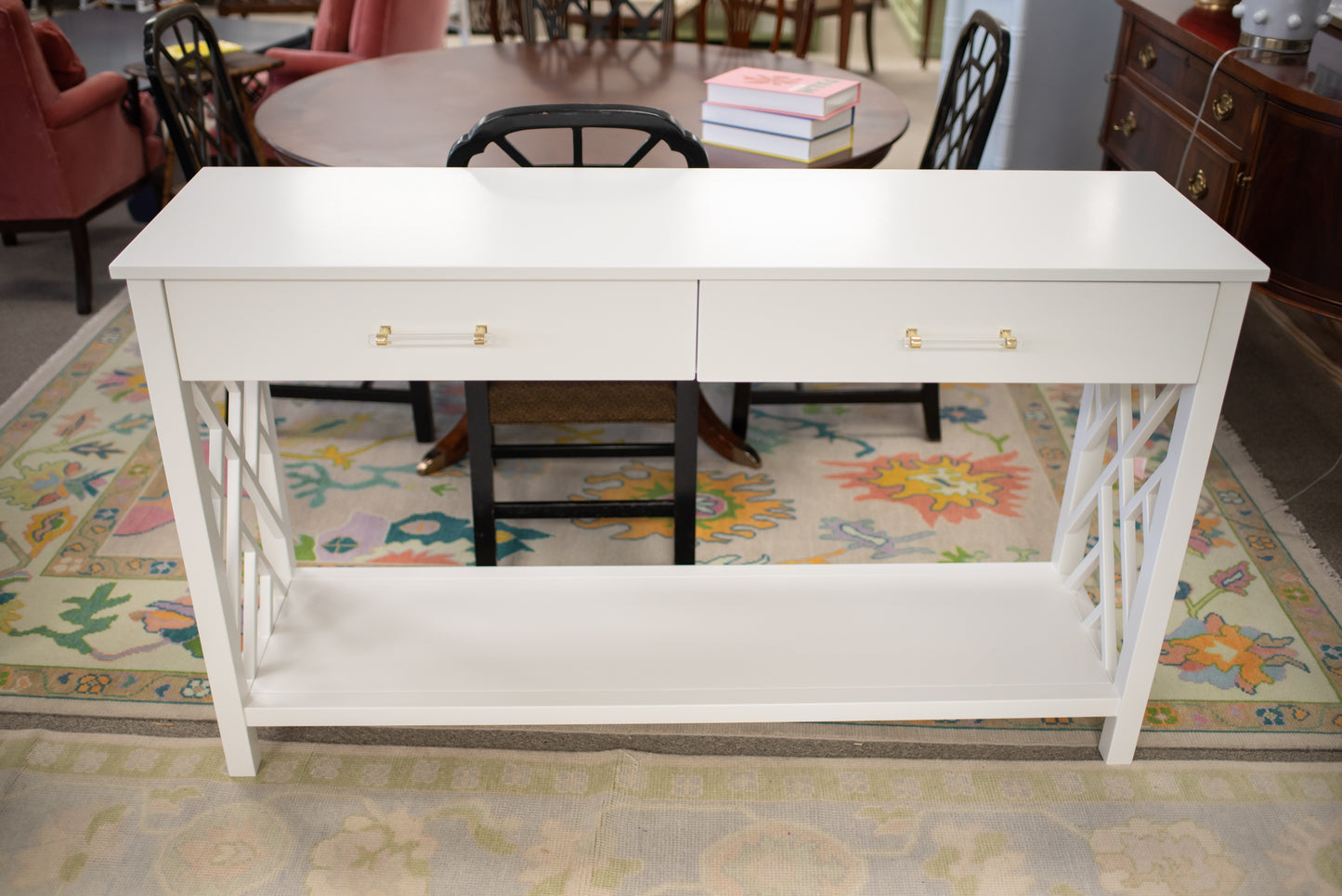 Chippendale sideboard painted white
