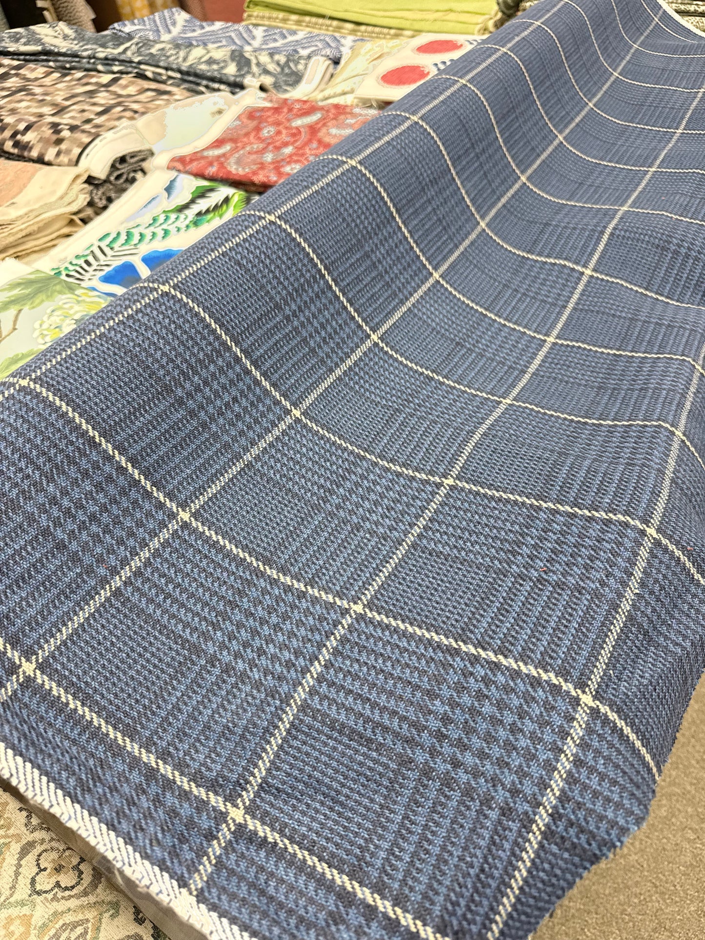 Thibaut, blue plaid, by the yard