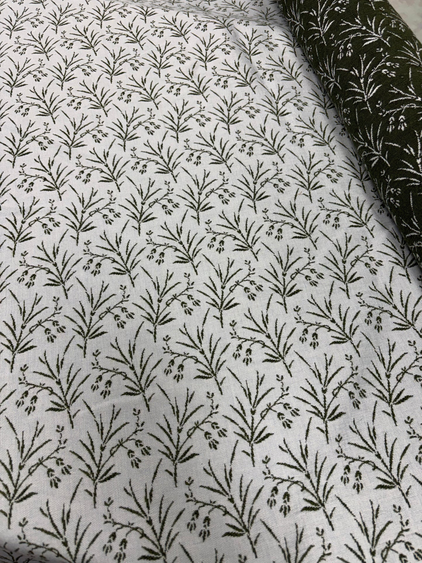 Amelia French Green Botanical, by the yard