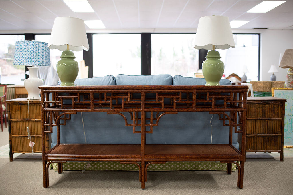 Burnt Tortoise bamboo Pagoda Console Large