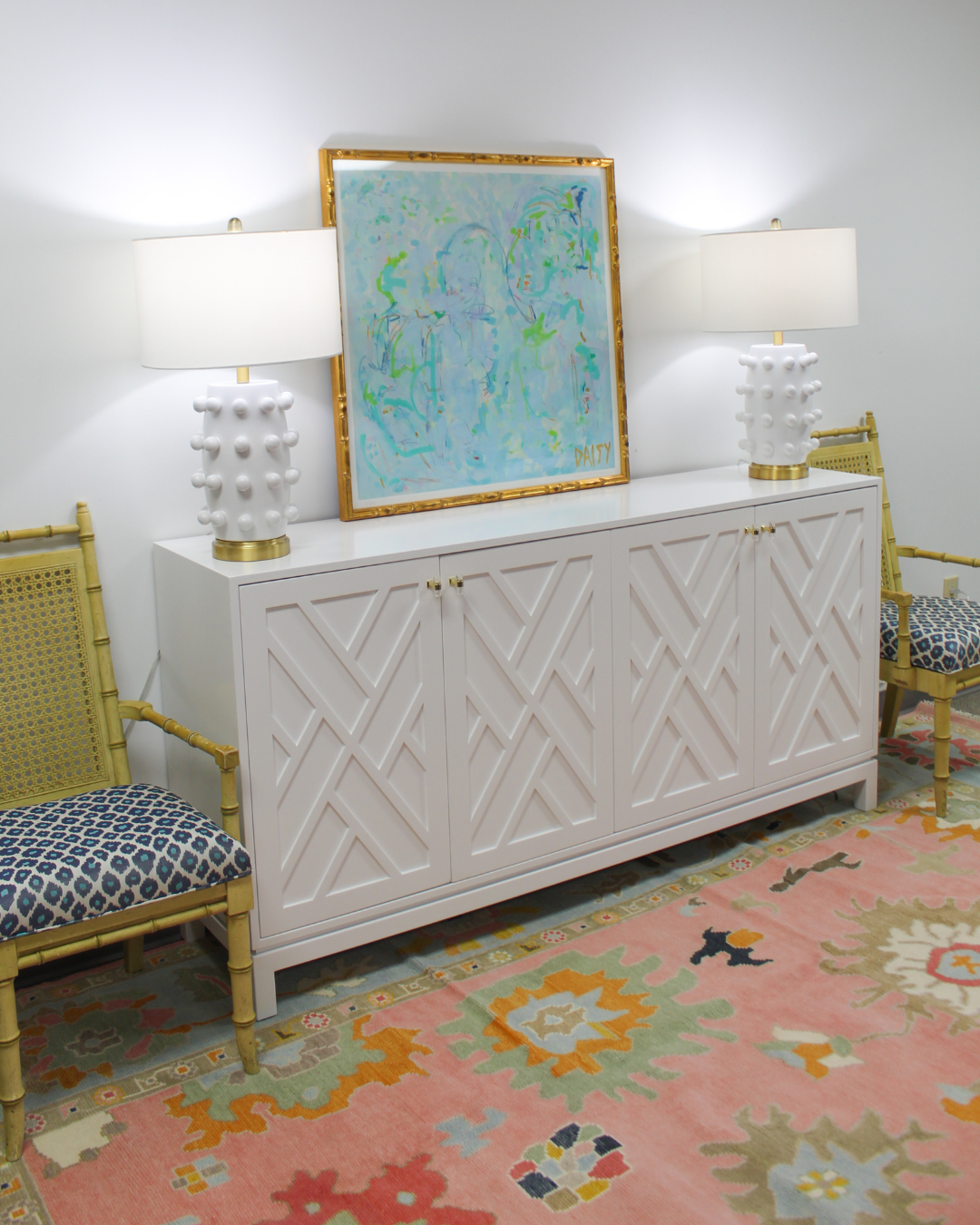 Chippendale cabinet painted white
