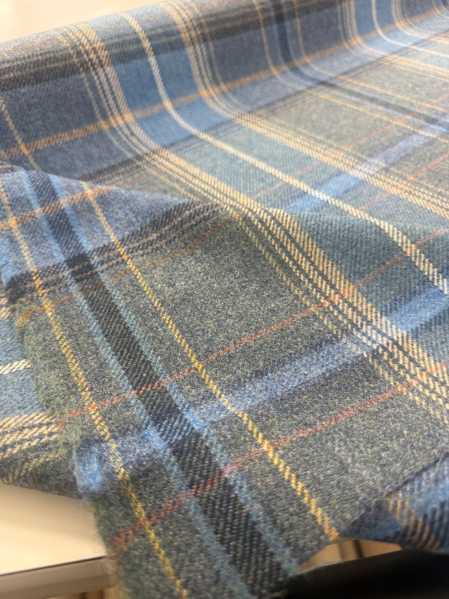 Mulberry, Shetland plaid, blue, wool, 2.6 yards
