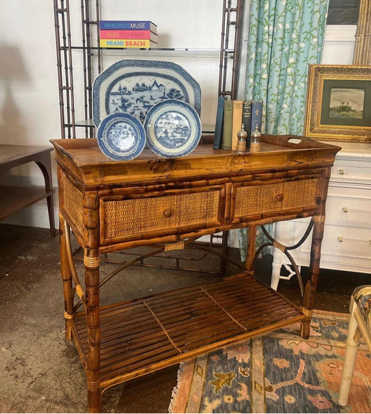Tortoise Console Table with removable tray
