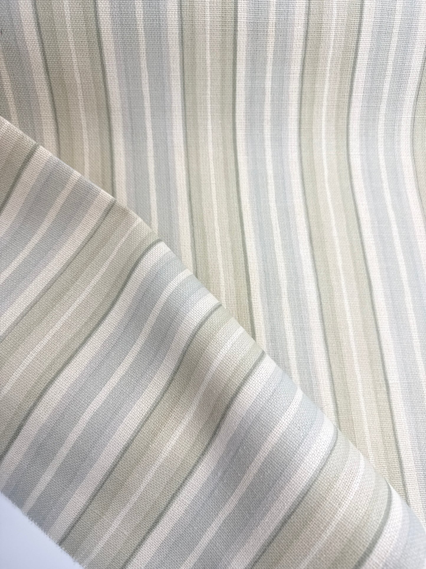 Blue and green stripe fabric, 2 yards