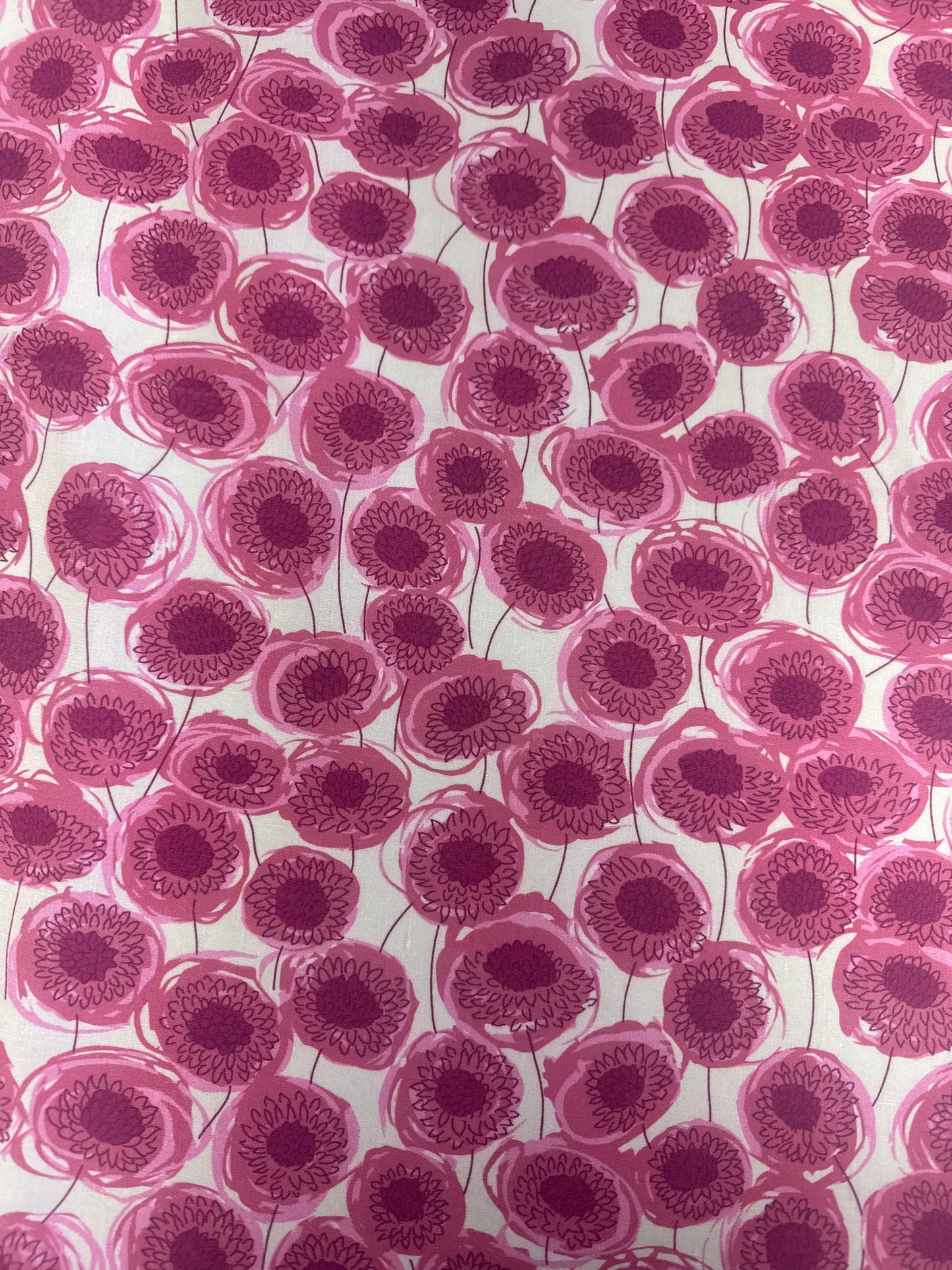 Liberty Art, "Field of Xanthe", linen, pink, by the yard