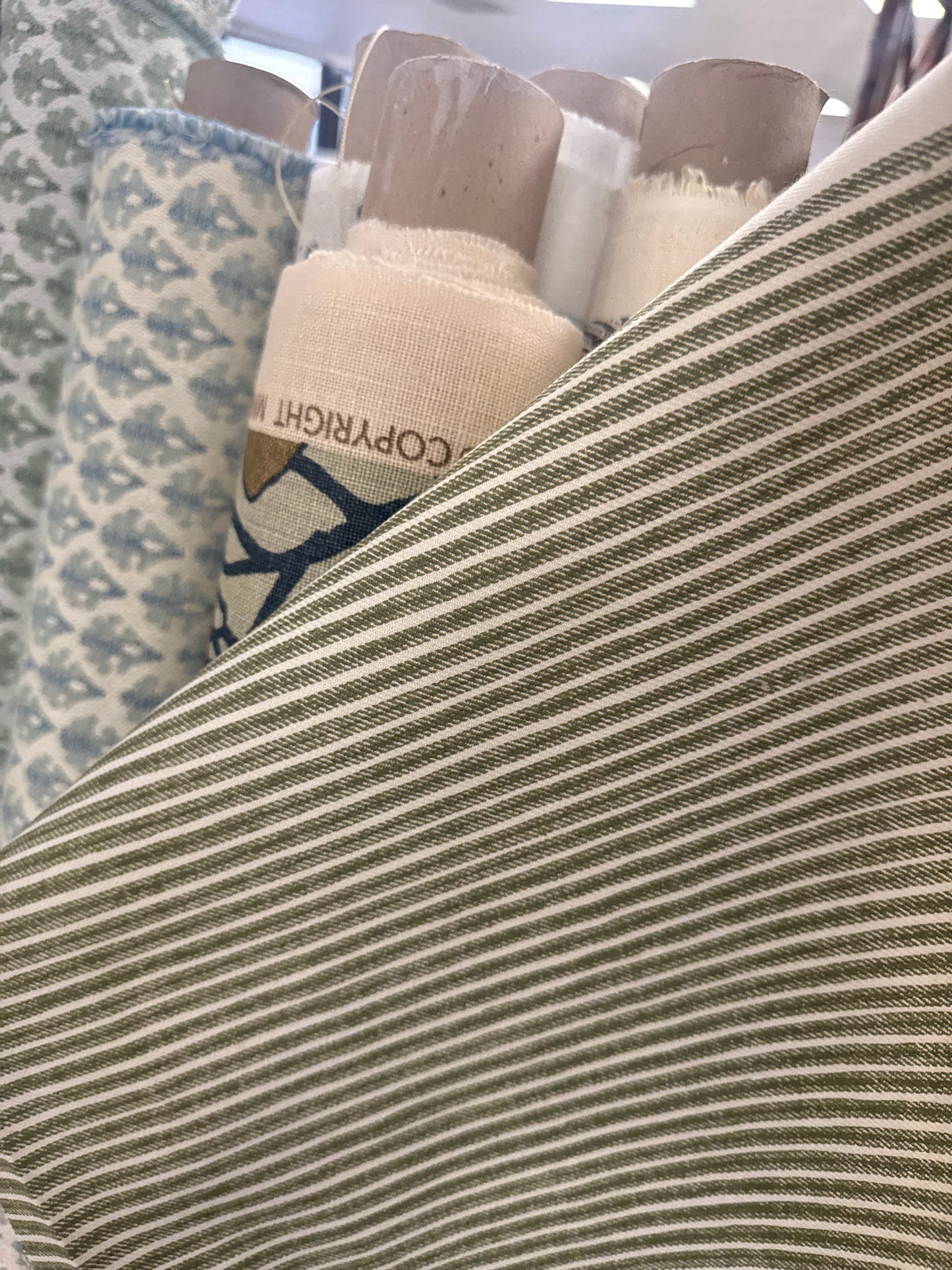 Fermoie, poulton stripe, green, 3.4 yards