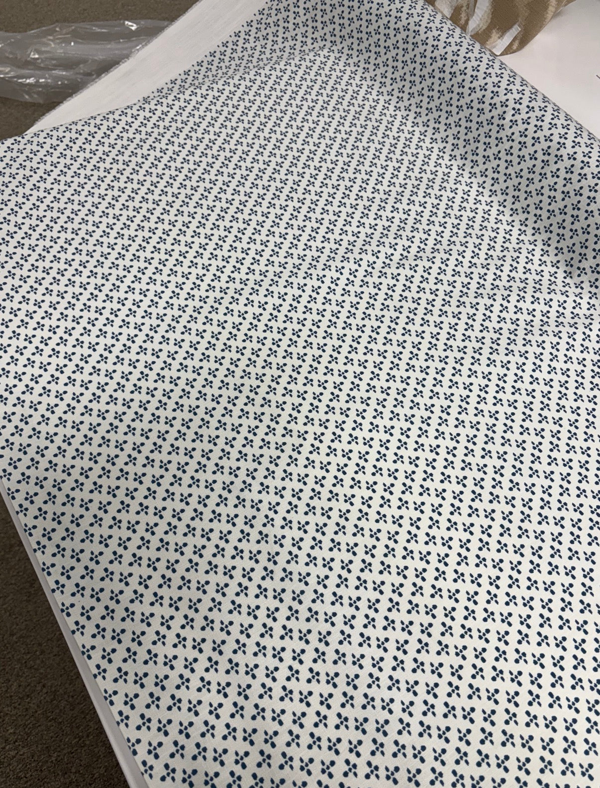 Navy and white fabric, 3.25 yards