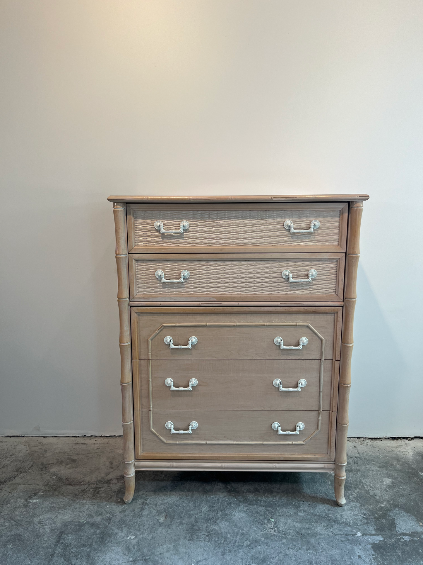 Faux Bamboo Tallboy by Broyhill