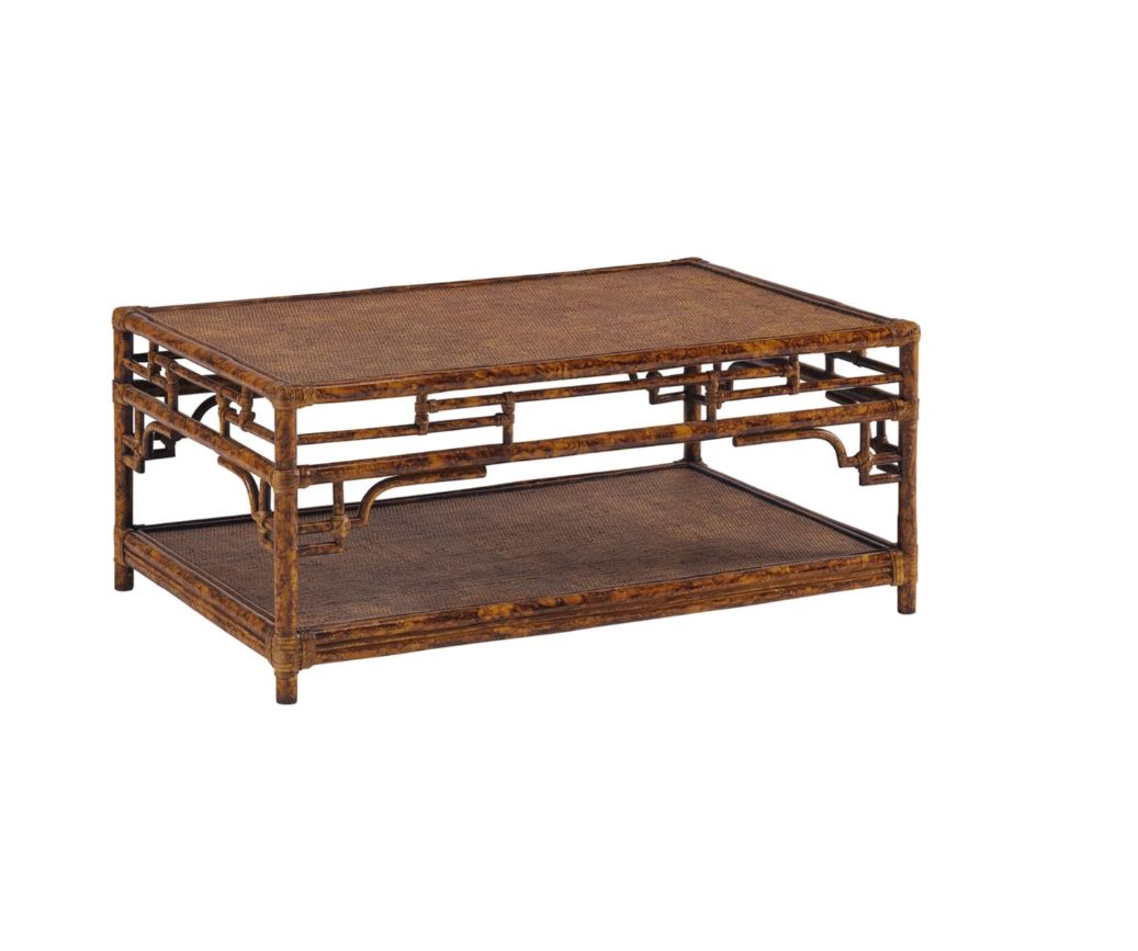 Burnt Tortoise bamboo Pagoda Coffee Table Small