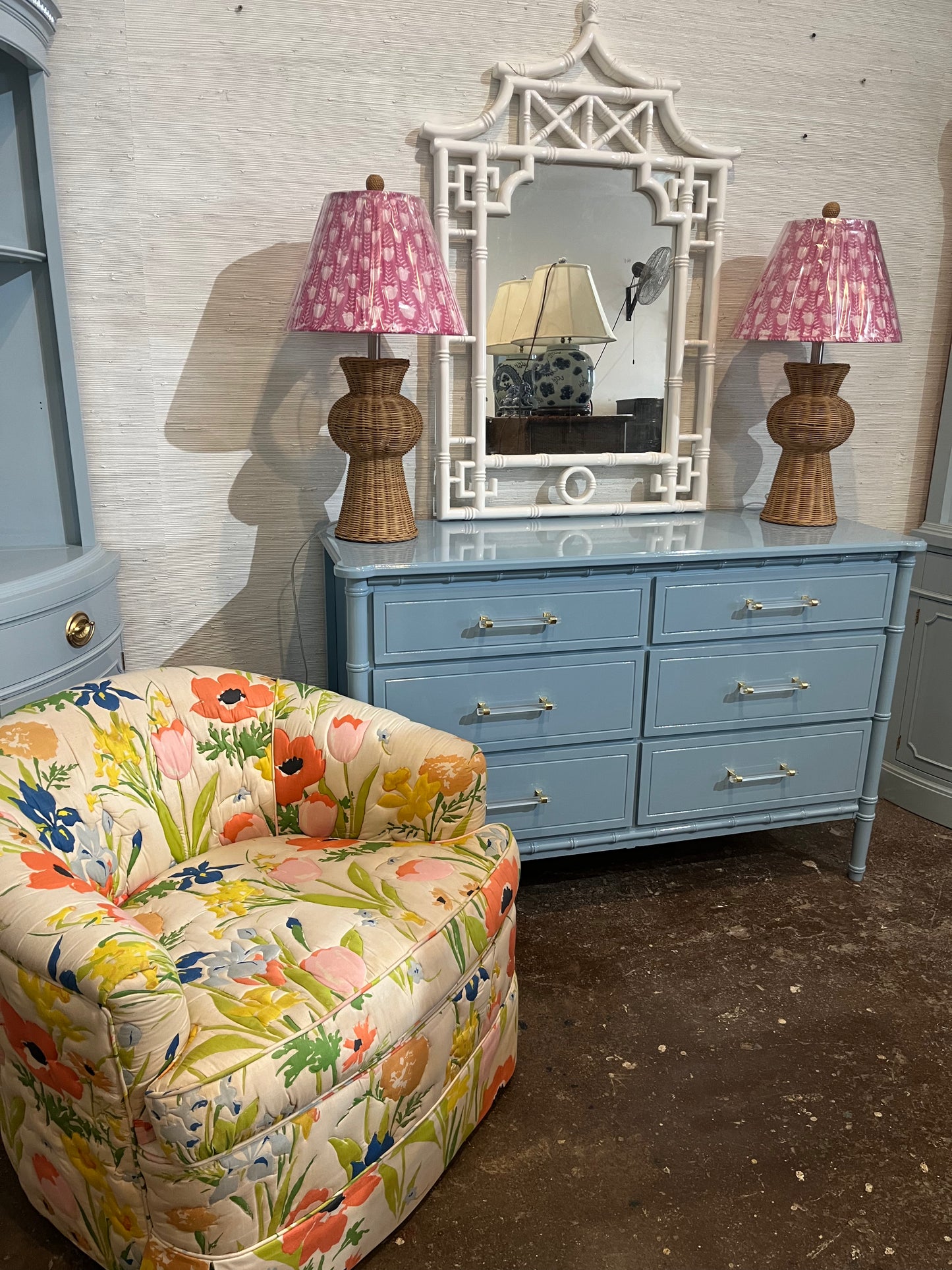 Faux Bamboo 6 Drawer Dresser lacquered any color