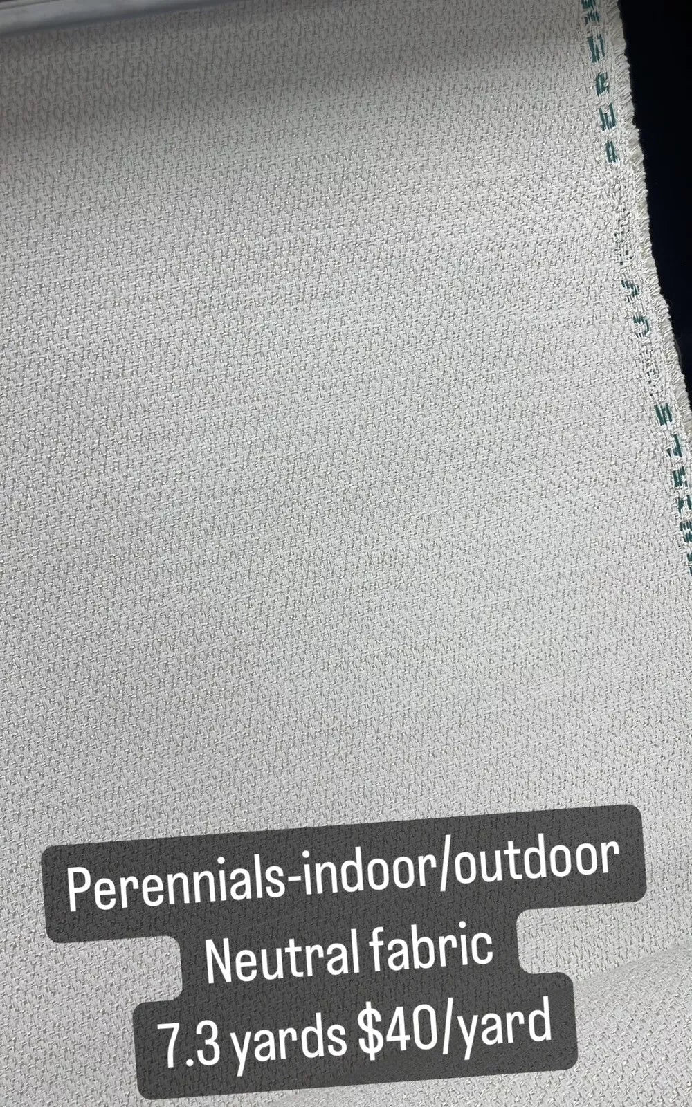 PERENNIALS INDOOR OUTDOOR PERFORMANCE NEUTRAL WHITE FABRIC