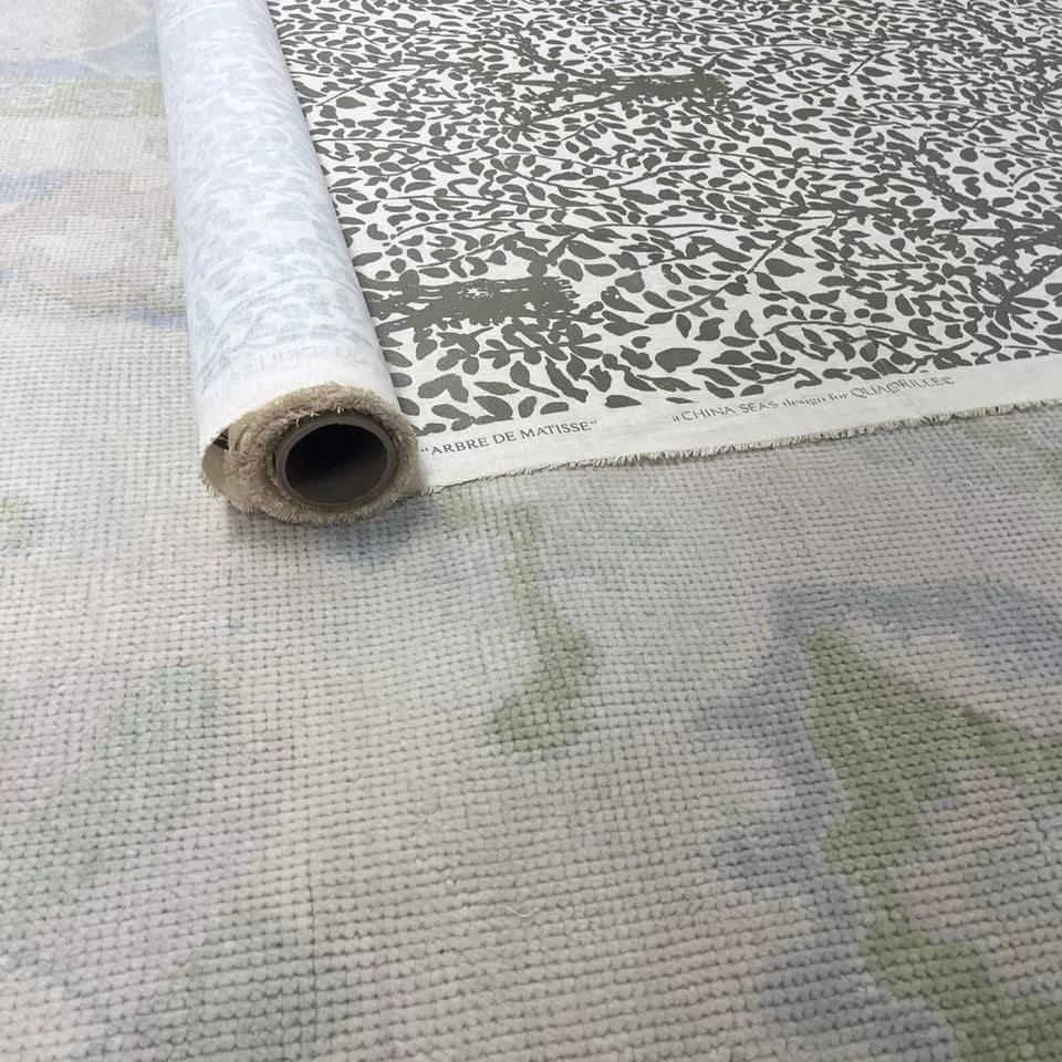 CHINA SEAS FABRIC CHINA SEAS ARBRE DE MATISSE GOLD METALLIC ON TINTED LINEN