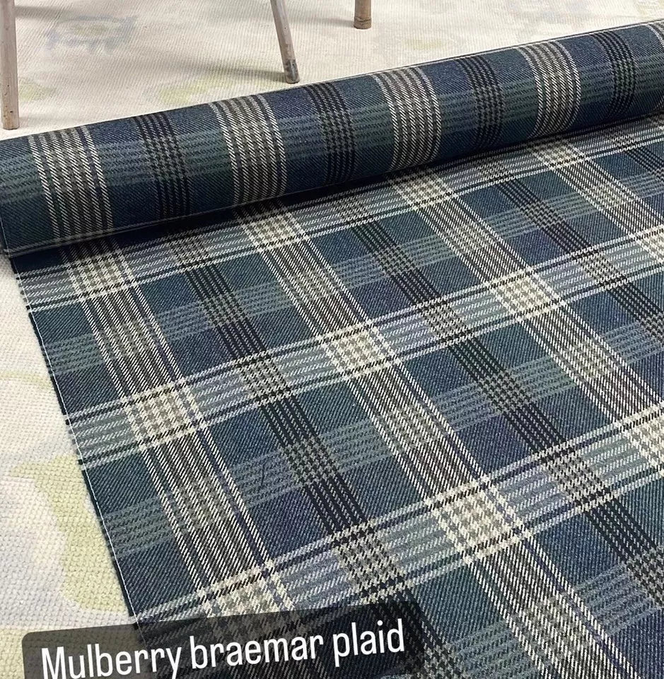 MULBERRY WOOL PLAID CHECK FABRIC BRAEMAR 2 YARDS