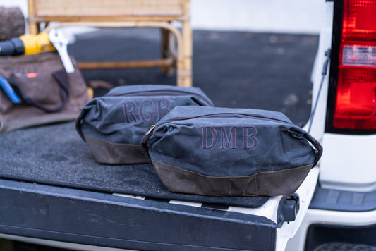 Embroidered Waxed Dopp Kit by Winston's Collection