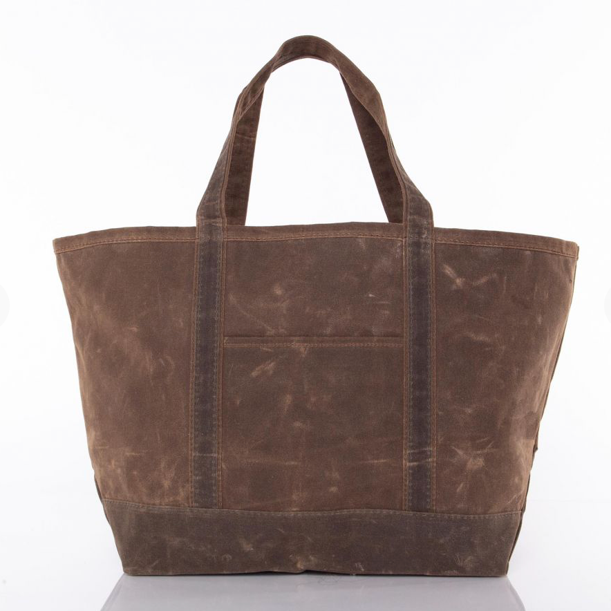 Waxed Large boat tote in khaki by Winston's Collection