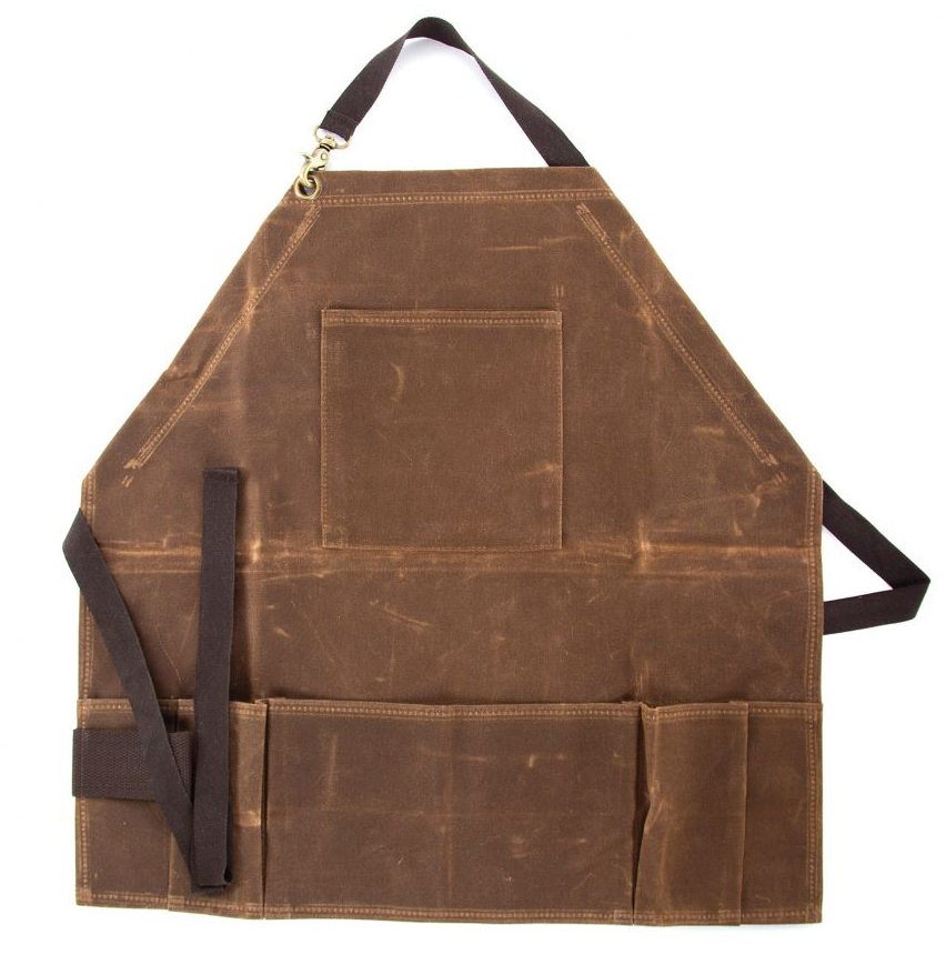 Waxed Half Apron in khaki  by Winston's Collection