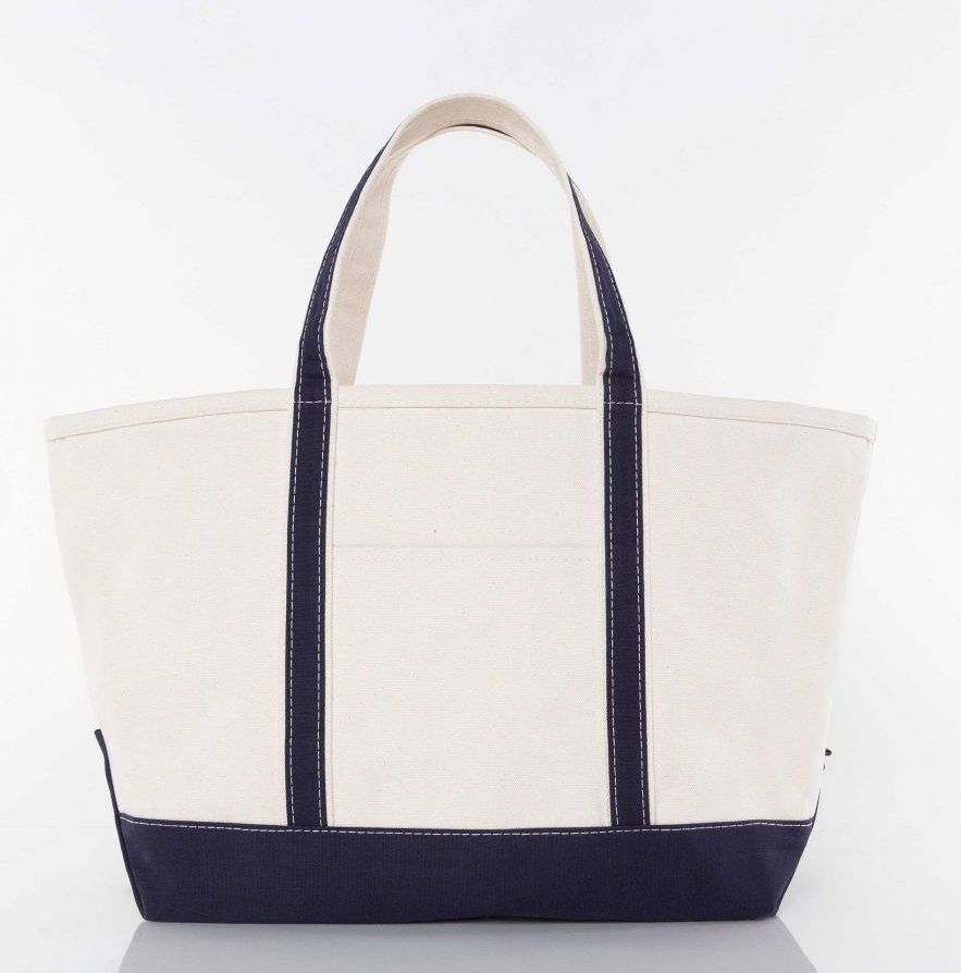 Large navy boat tote by Winston's Collection