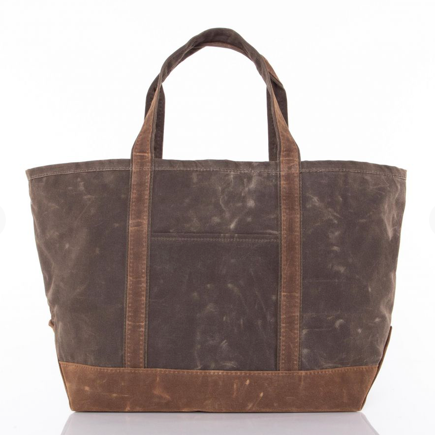Waxed Large boat tote in olive by Winston's Collection