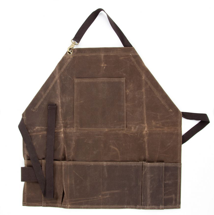 Waxed Half Apron in olive by Winston's Collection