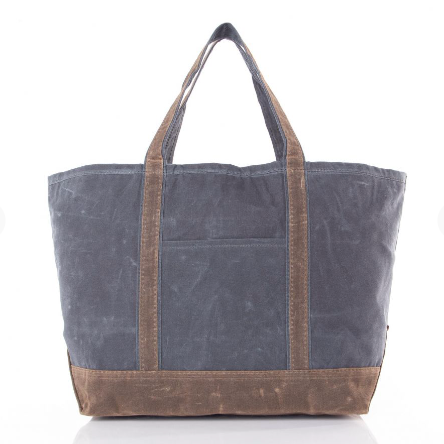 Waxed Large boat tote in slate by Winston's Collection