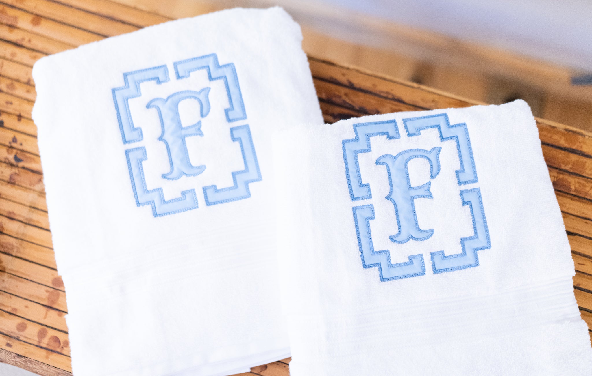 Applique Initial Bath Towel 