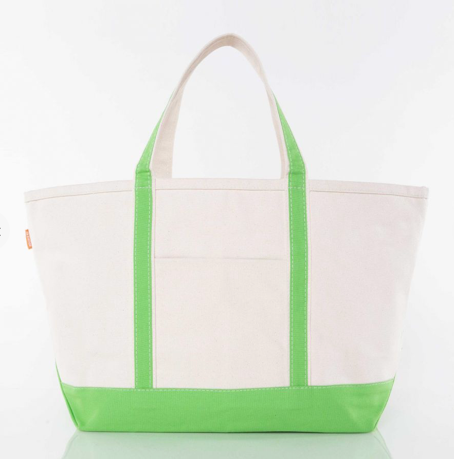 Large grass green boat tote by Winston's Collection