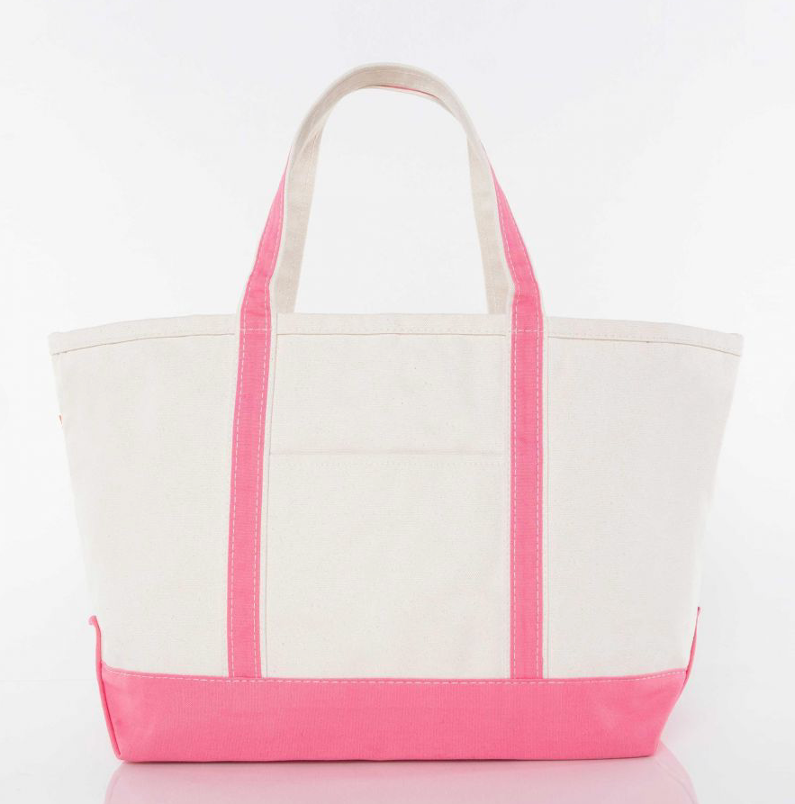 Large light pink boat tote by Winston's Collection