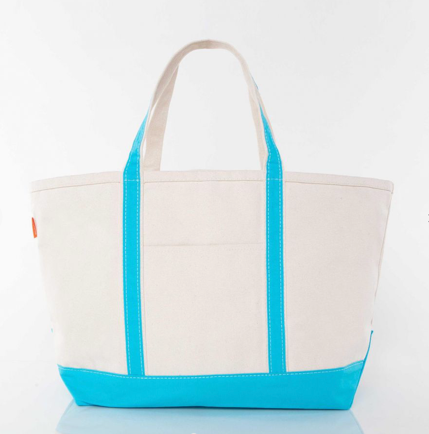 Large turquoise boat tote by Winston's Collection
