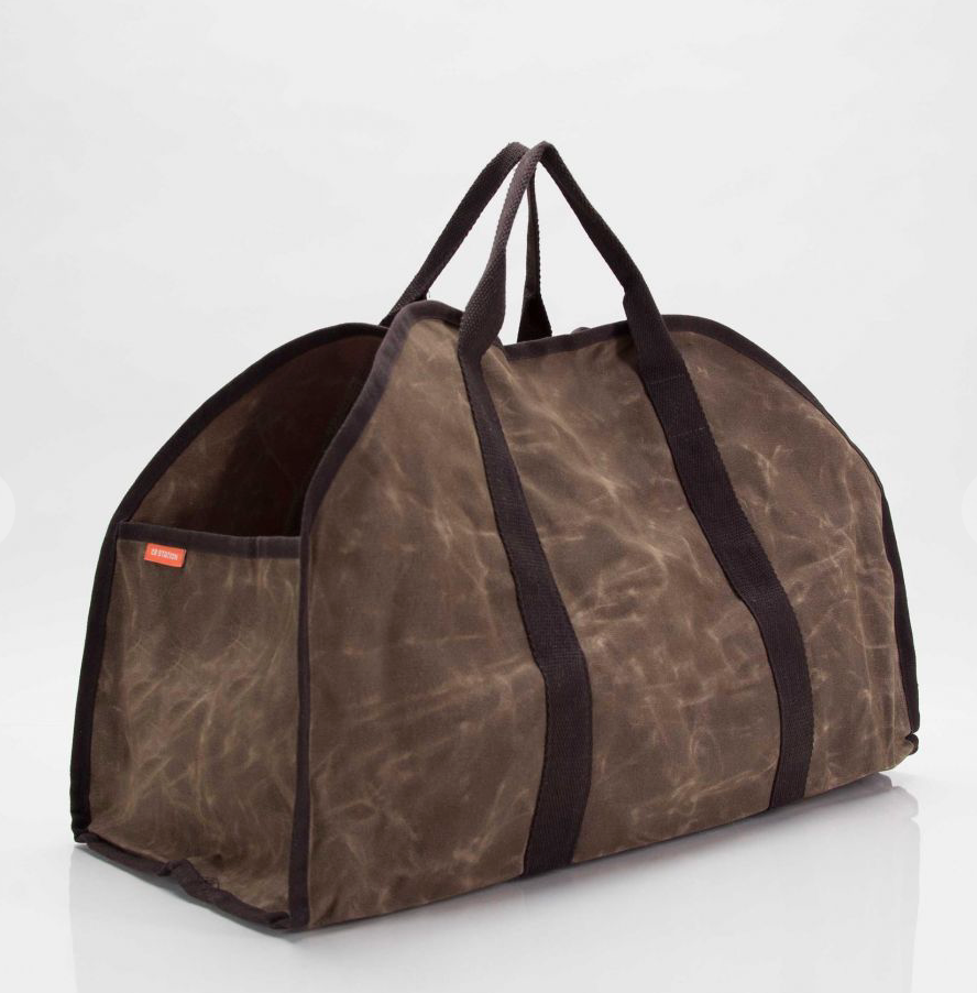 Waxed Log Carrier Bag in olive by Winston's Collection