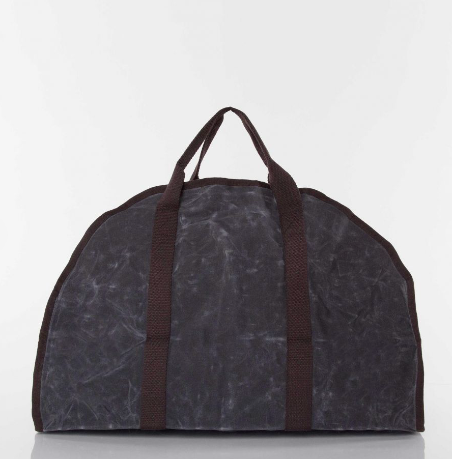 Waxed Log Carrier Bag in black by Winston's Collection