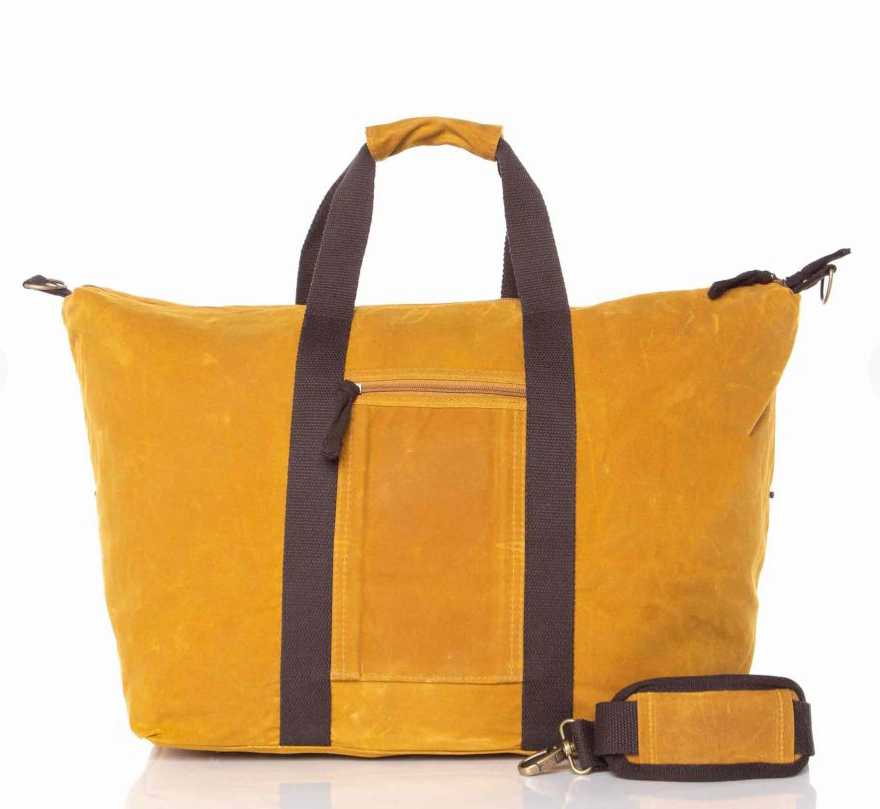 Mustard Waxed Voyager Weekender by Winston's Collection