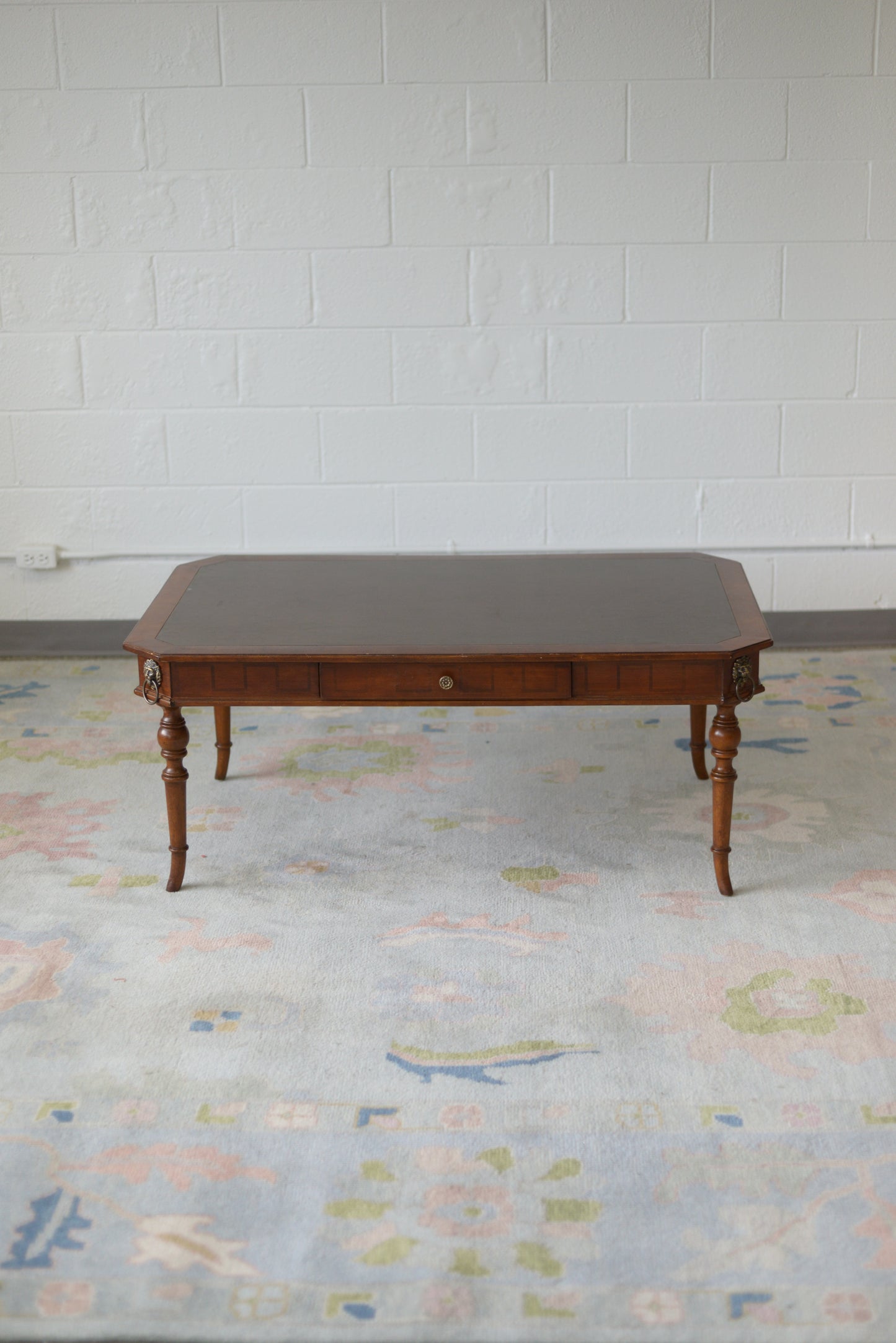 Antique Baker Leather top coffee table