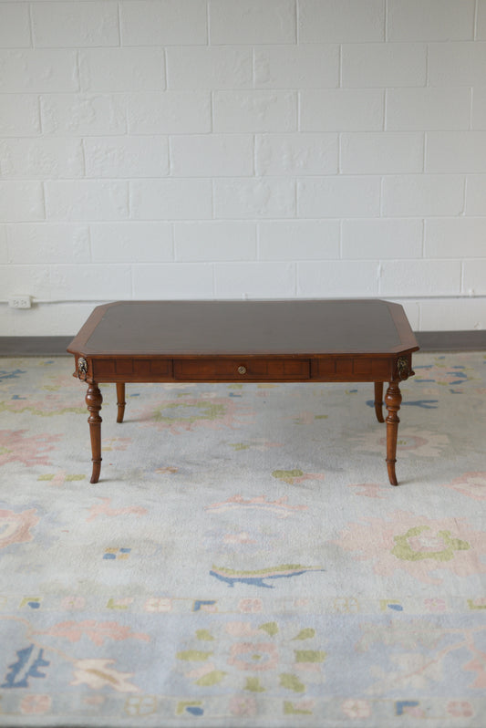 Antique Baker Leather top coffee table