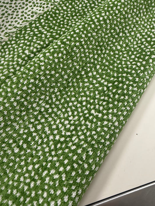 Green reversible chenille fabric, 3 yards