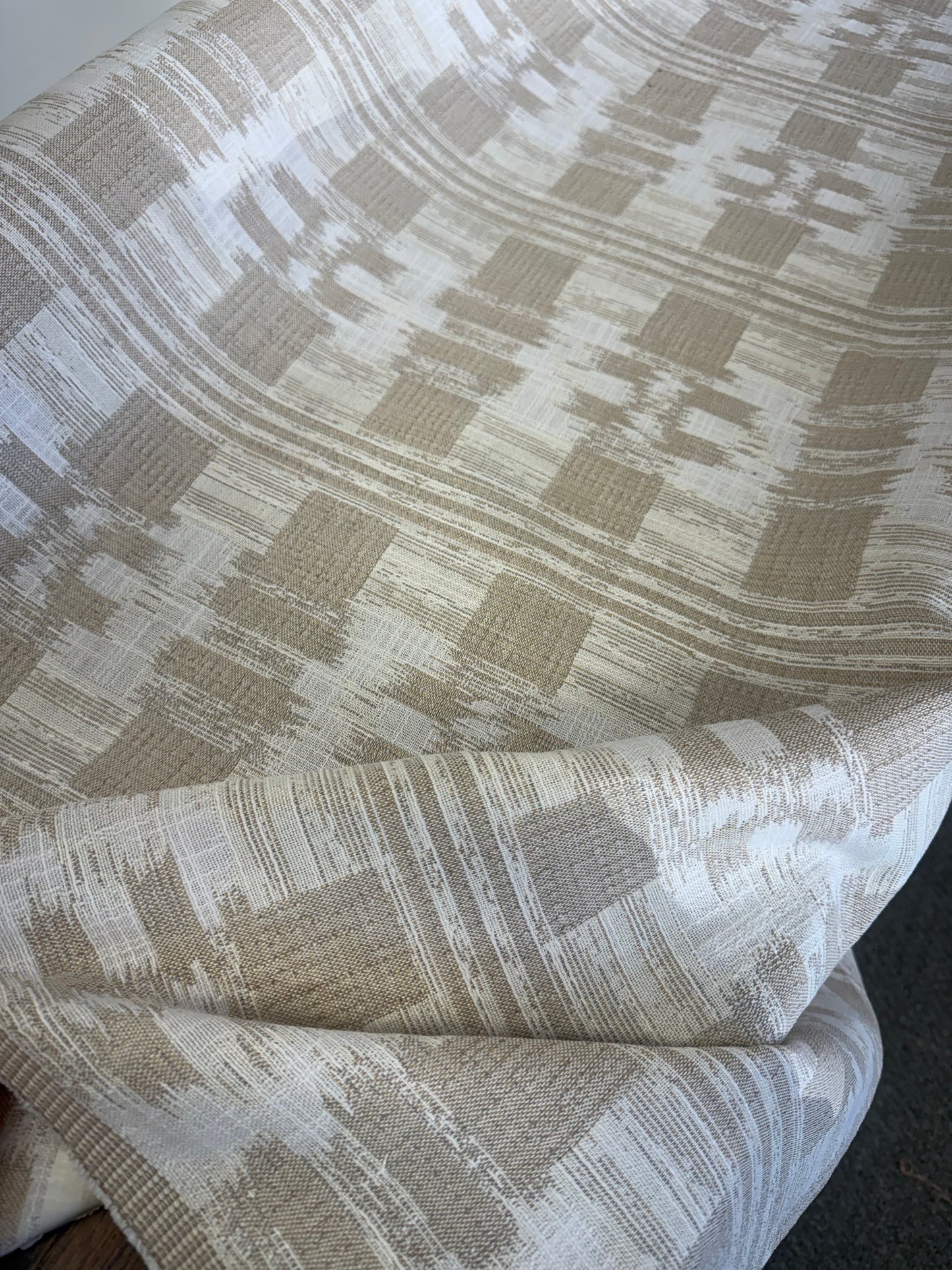 Sister Parish Mahola Performance Fabric, Beige 5.5 Yards