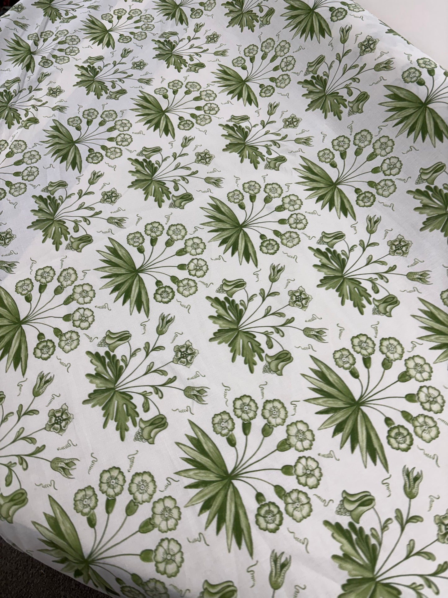 Morris & Co, Primrose and Columbine, green, by the yard