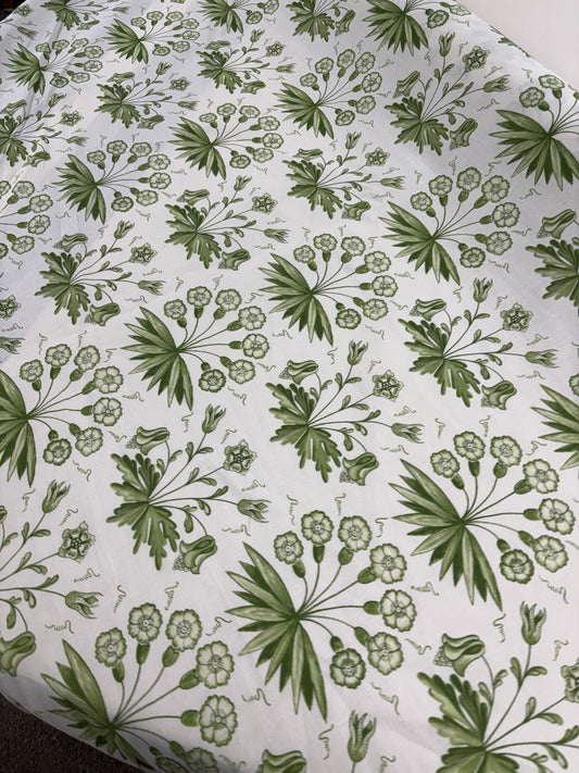 Morris & Co, Primrose and Columbine, green, by the yard