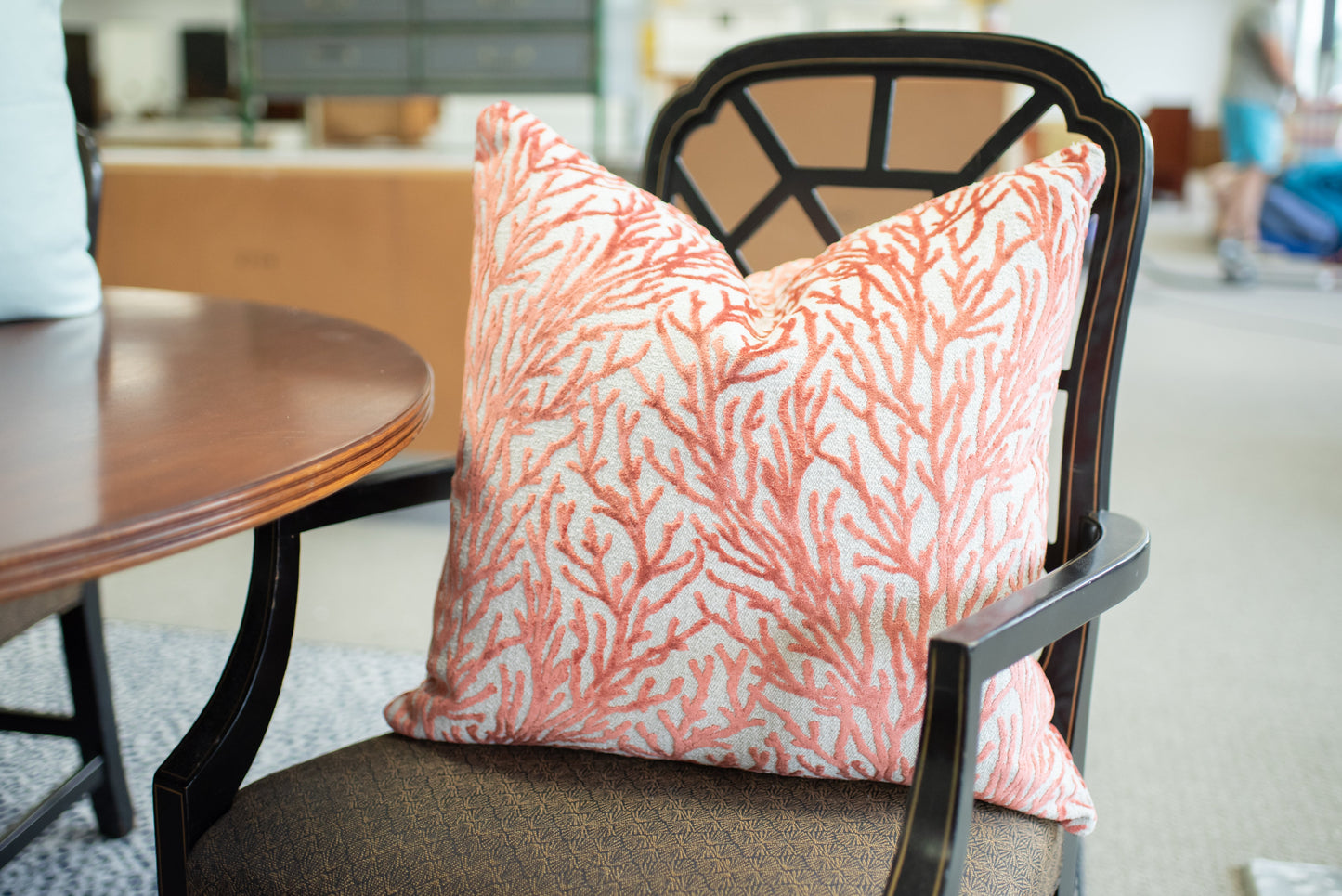 Coral chenille pillow