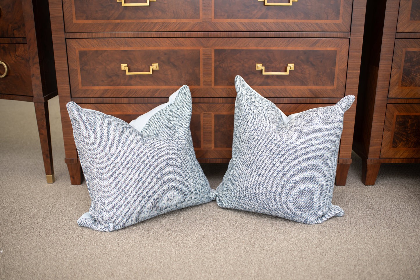 Blue tweed pillow