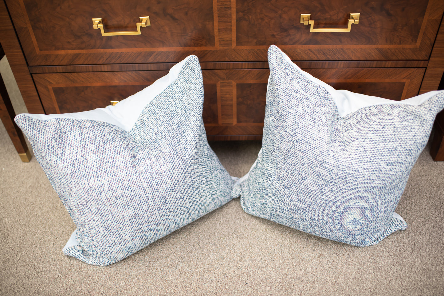 Blue tweed pillow