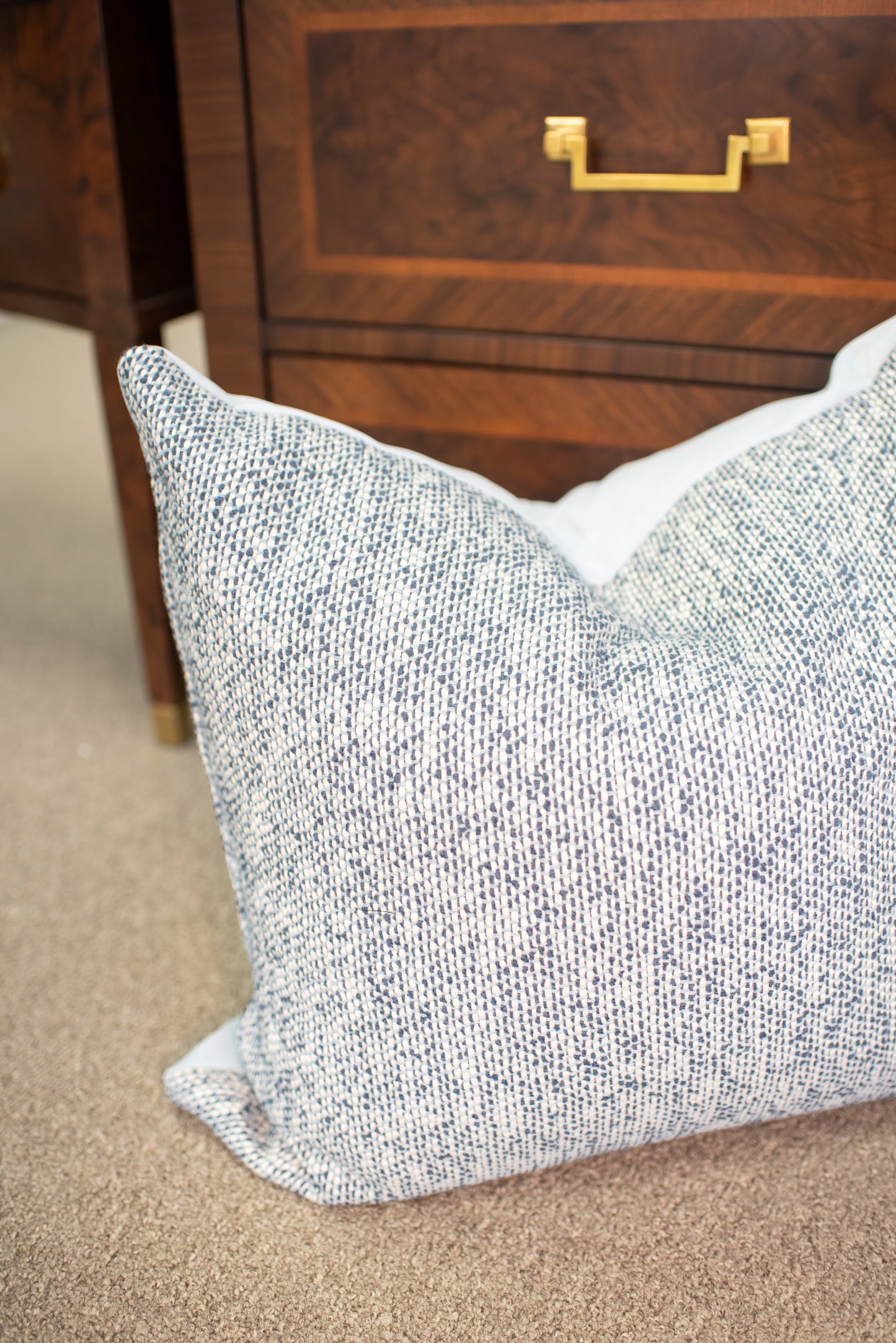 Blue tweed pillow