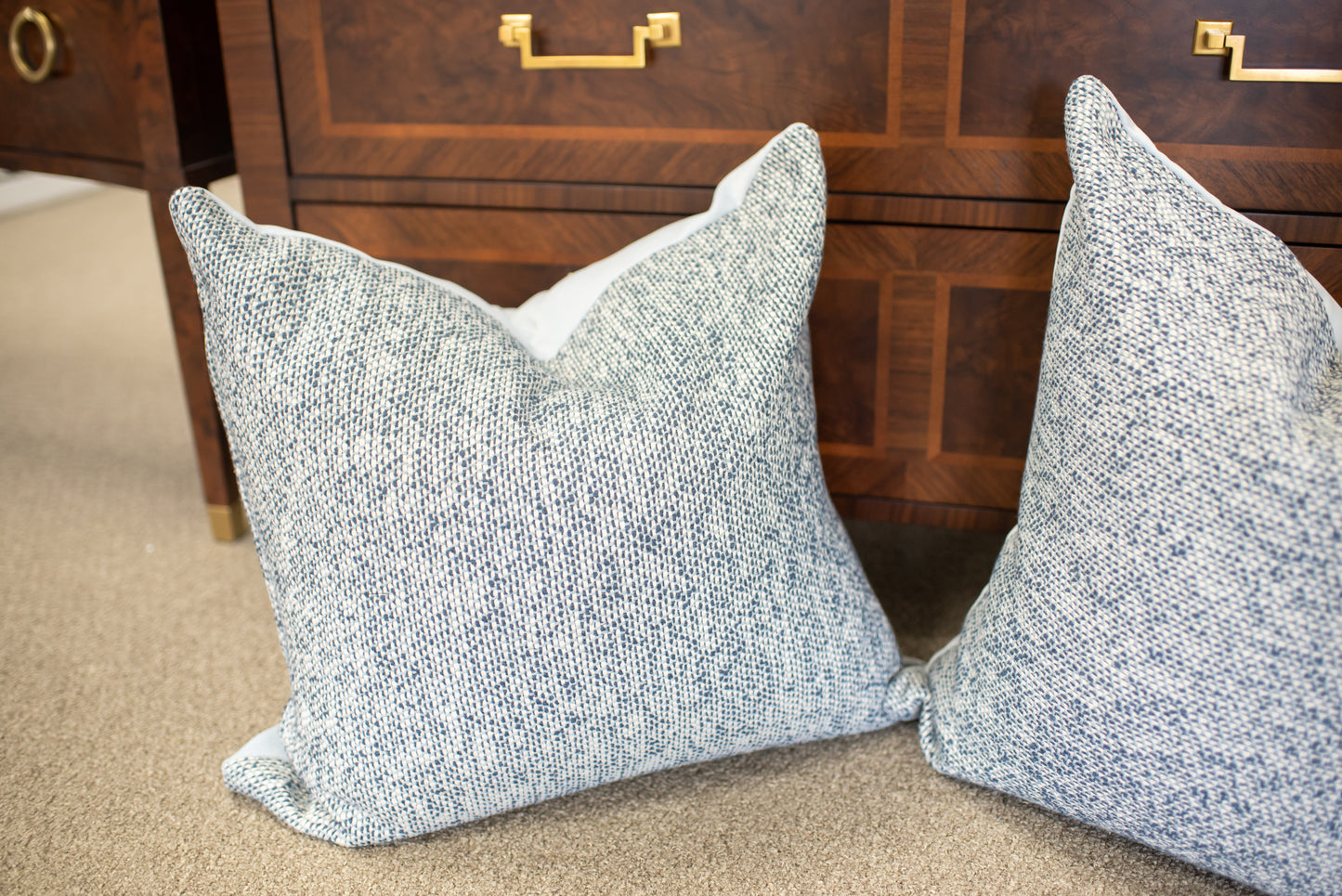 Blue tweed pillow