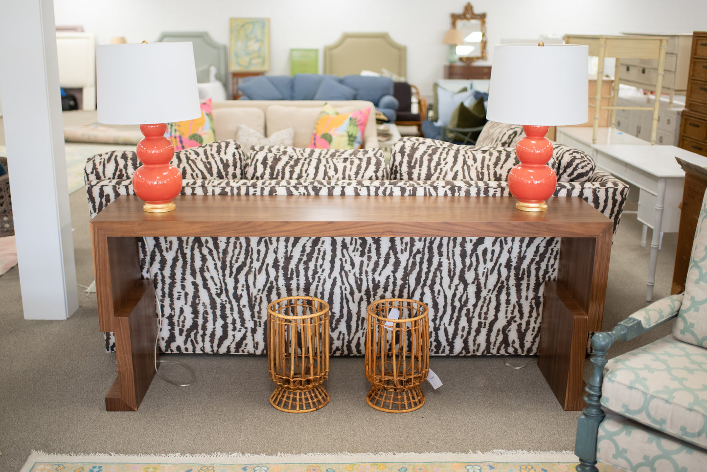 Black walnut console table